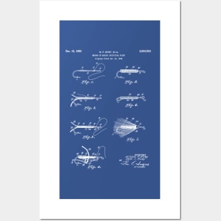 Fly Fishing Patent - Fisherman Art - Blueprint Posters and Art